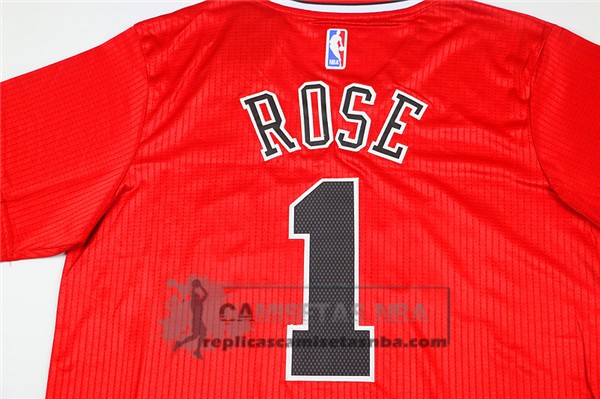 Camiseta Autentico Manga Corta Bulls Rose Rojo